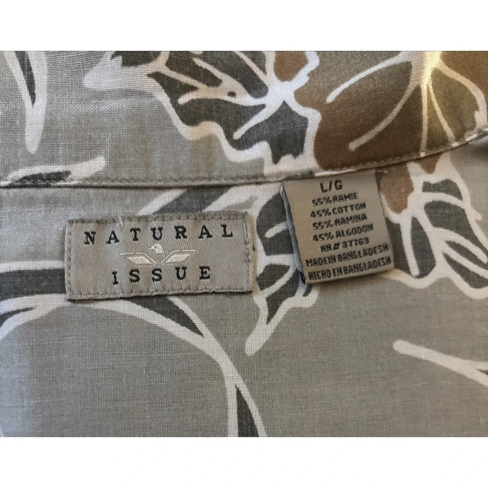 Natural Issue Men's 100% Cotton Shirt Size L Resort Wear Button Down  Tropical